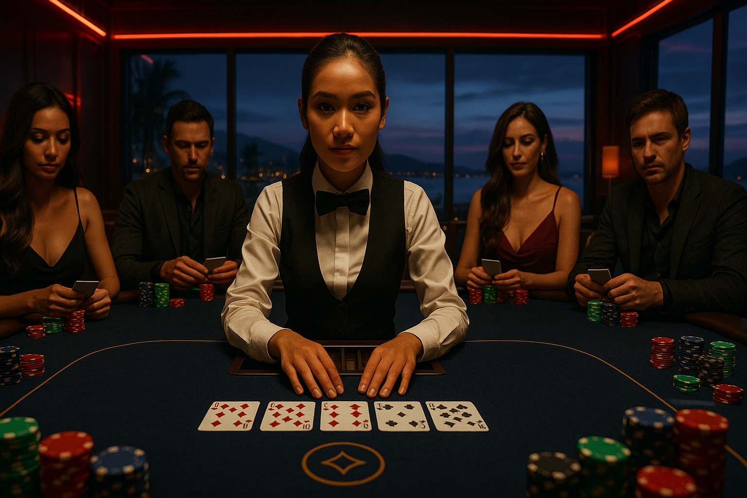 Poker table at Sihanoukville Poker